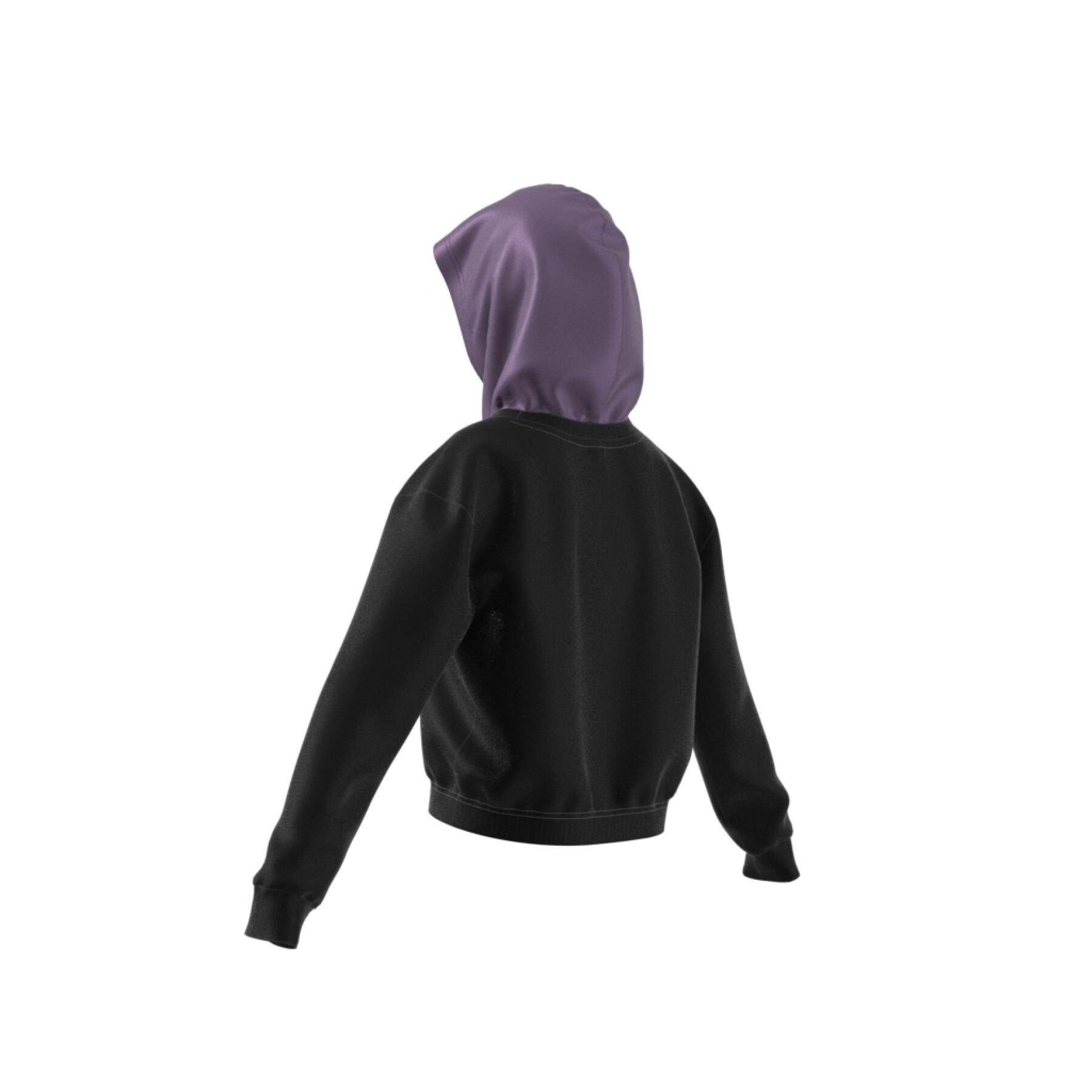Girl's short fleece hoodie adidas Glam